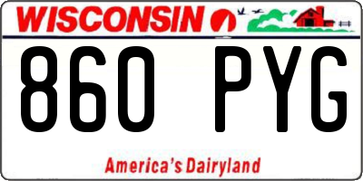 WI license plate 860PYG