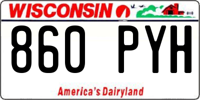 WI license plate 860PYH