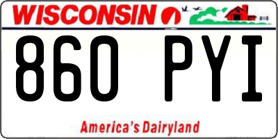 WI license plate 860PYI