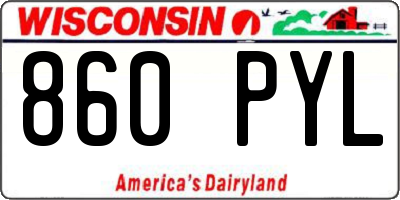 WI license plate 860PYL
