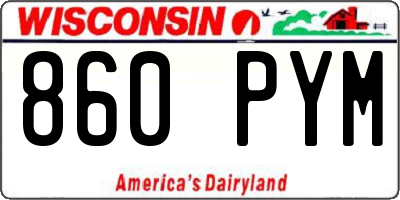 WI license plate 860PYM