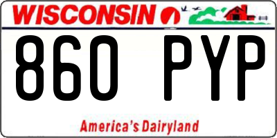 WI license plate 860PYP