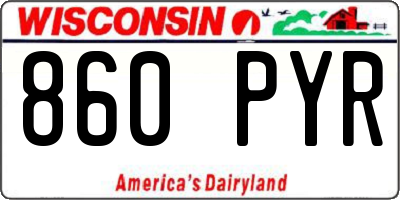 WI license plate 860PYR