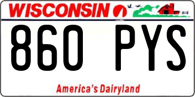 WI license plate 860PYS