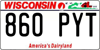 WI license plate 860PYT