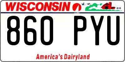 WI license plate 860PYU