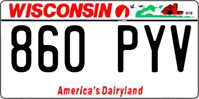 WI license plate 860PYV