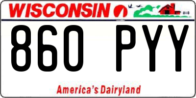 WI license plate 860PYY