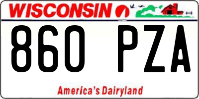 WI license plate 860PZA
