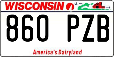 WI license plate 860PZB
