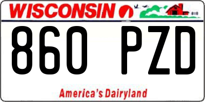 WI license plate 860PZD
