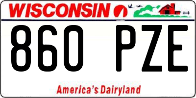 WI license plate 860PZE