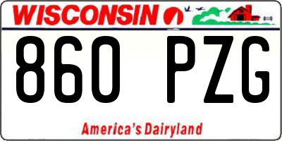 WI license plate 860PZG