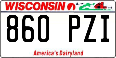 WI license plate 860PZI
