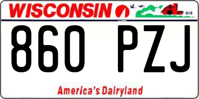 WI license plate 860PZJ