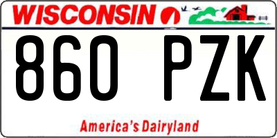 WI license plate 860PZK