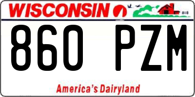 WI license plate 860PZM