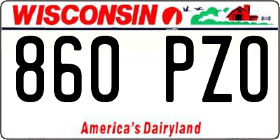 WI license plate 860PZO