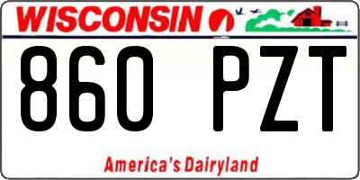 WI license plate 860PZT