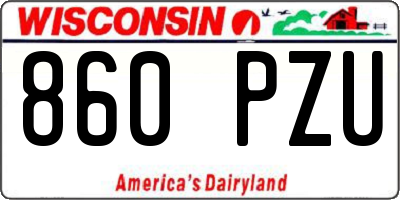 WI license plate 860PZU