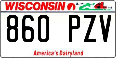 WI license plate 860PZV