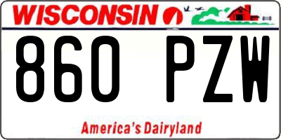 WI license plate 860PZW