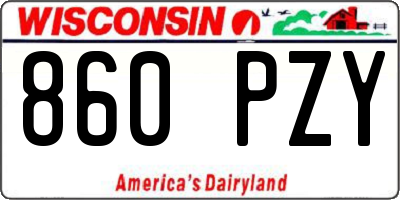 WI license plate 860PZY