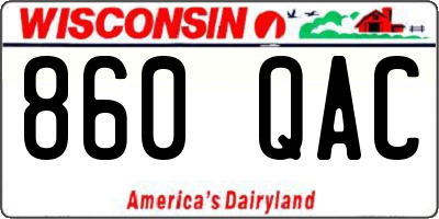 WI license plate 860QAC