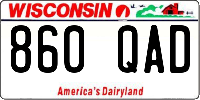 WI license plate 860QAD