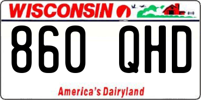 WI license plate 860QHD