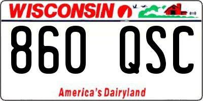 WI license plate 860QSC