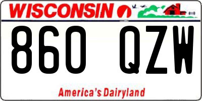 WI license plate 860QZW