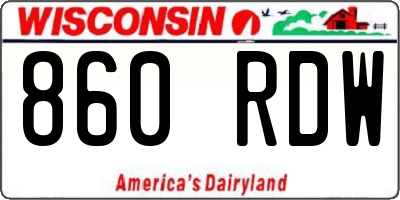WI license plate 860RDW