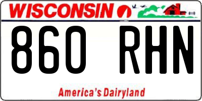 WI license plate 860RHN
