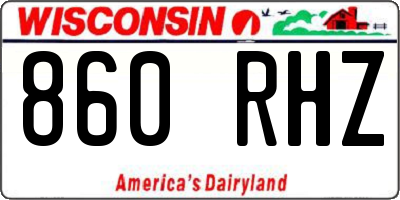 WI license plate 860RHZ