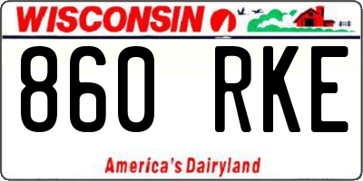WI license plate 860RKE