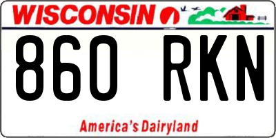 WI license plate 860RKN