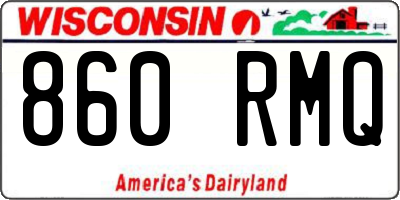 WI license plate 860RMQ