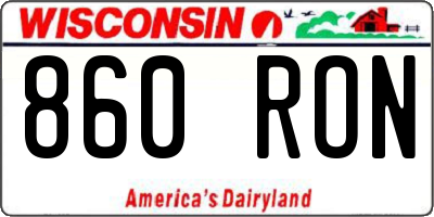 WI license plate 860RON