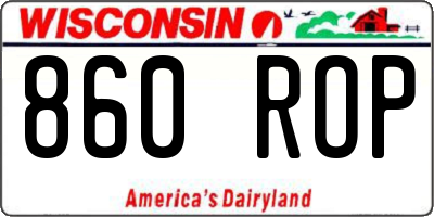 WI license plate 860ROP