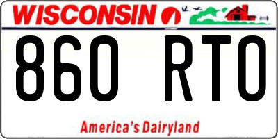 WI license plate 860RTO