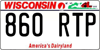 WI license plate 860RTP