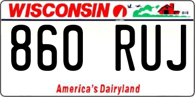 WI license plate 860RUJ