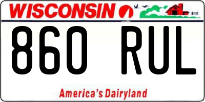 WI license plate 860RUL