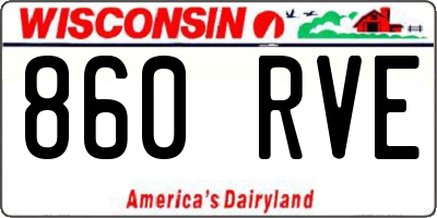 WI license plate 860RVE
