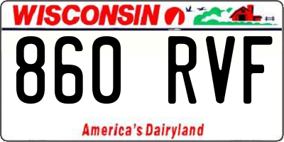 WI license plate 860RVF