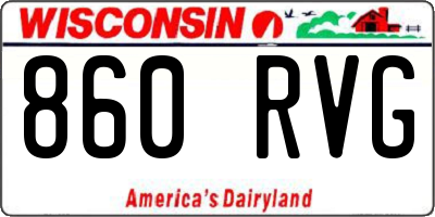 WI license plate 860RVG