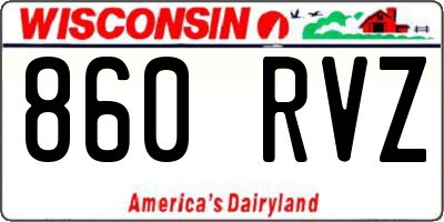 WI license plate 860RVZ