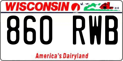 WI license plate 860RWB