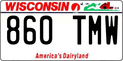 WI license plate 860TMW